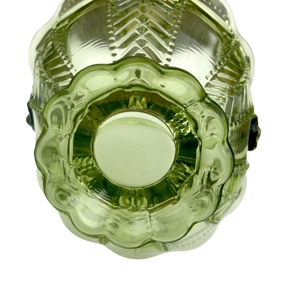 Vintage IMPERIAL GLASS Green Mini-Basket | Marked - Picture 5 of 13